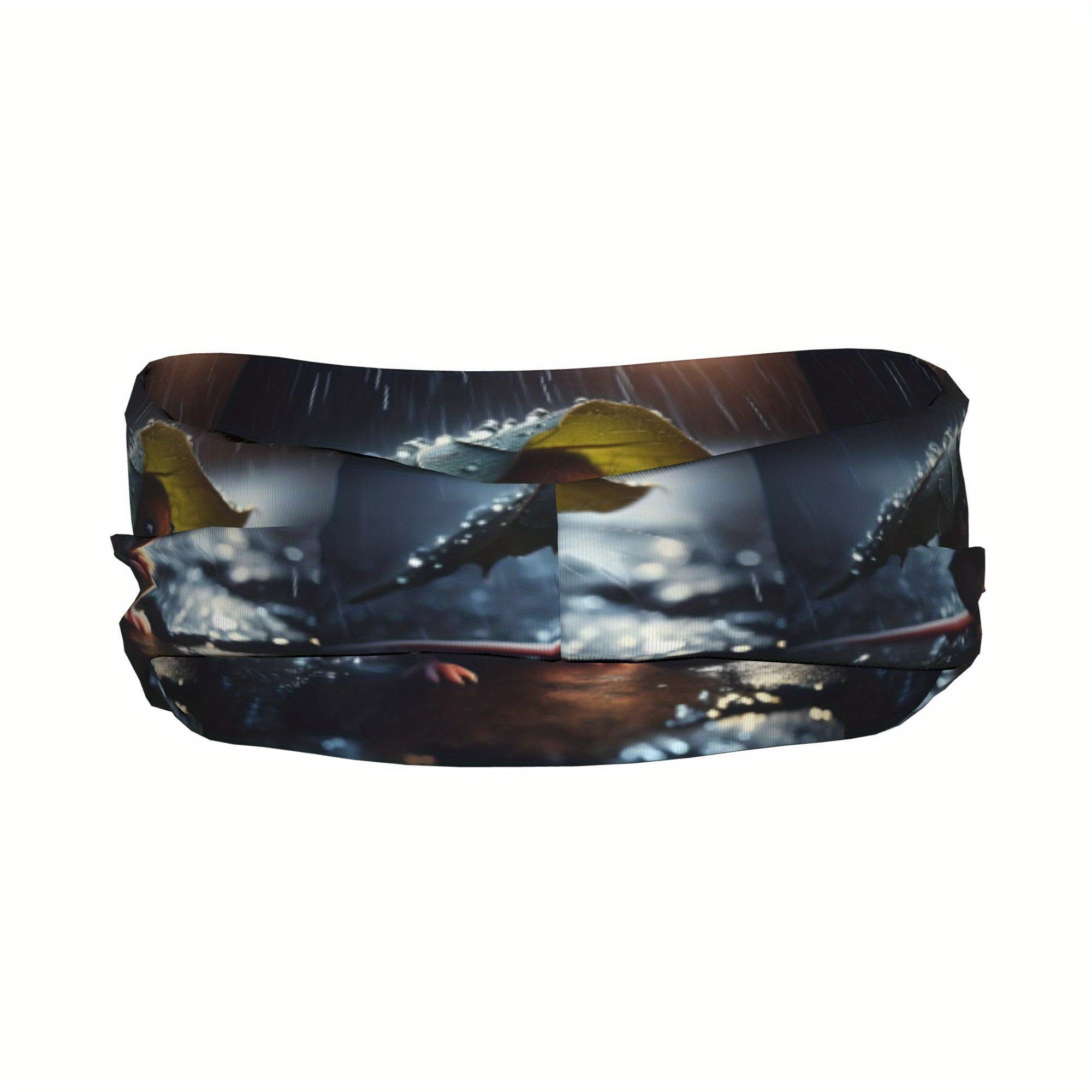 Rain Themed Unisex Sports Headband Sweat Wicking Stretchy Breathable Polyester
