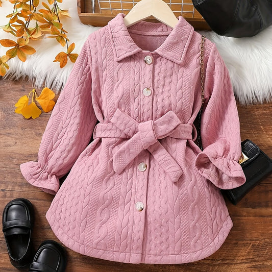 Girls' Button Down Collar Tunic Dress Casual Dresses For Vacation