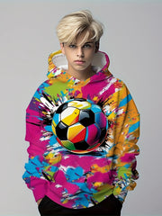 Kids Flying Football 3D Print Hoodie Dinosaur Tyrannosaurus Street Wear