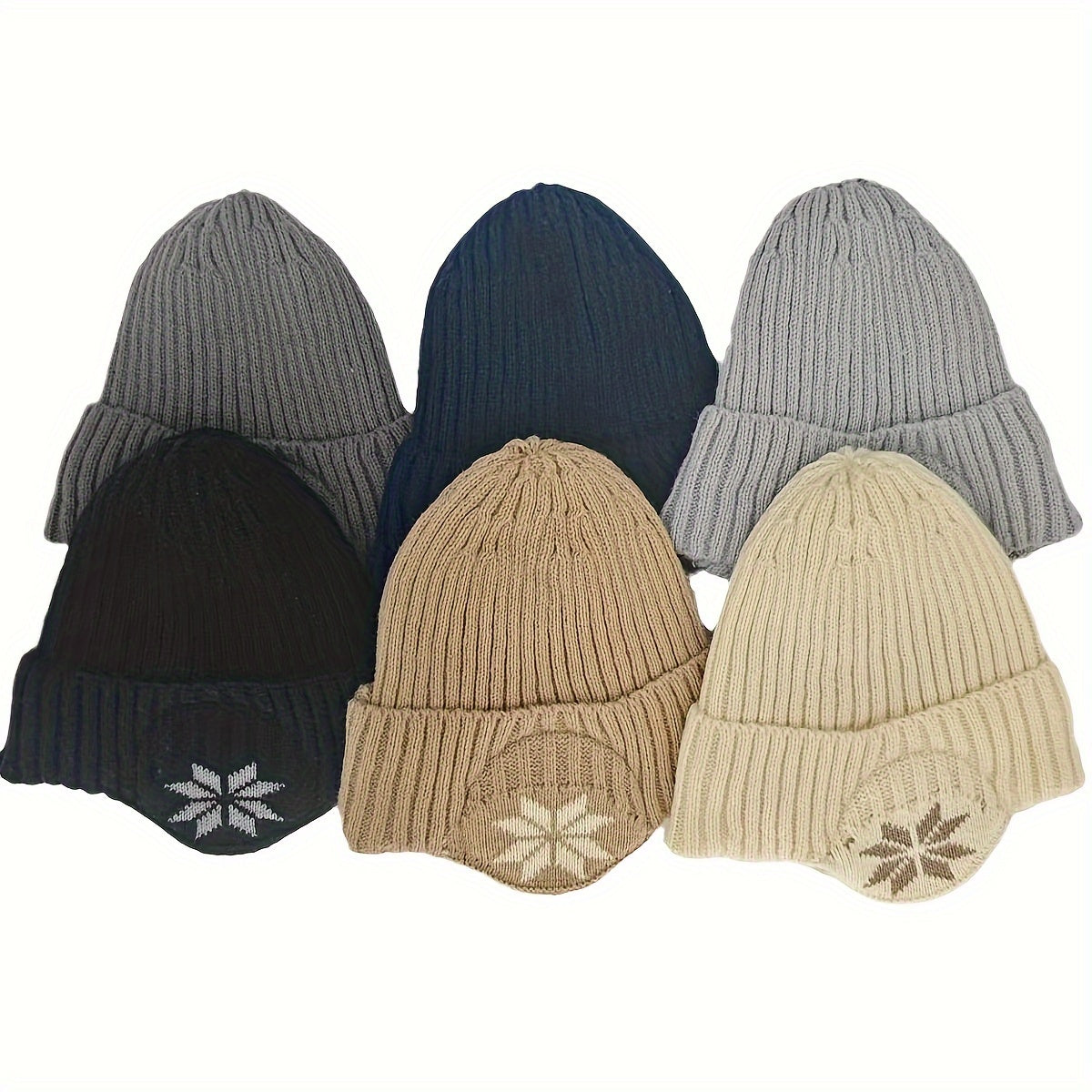 Men Winter Beanie Hat Warm Thicken Lined Cuffed Earflap Ski Hat
