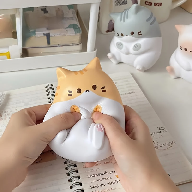 3pcs Cartoon Cat Squishy Toys Soft Slow Rebound PU Material