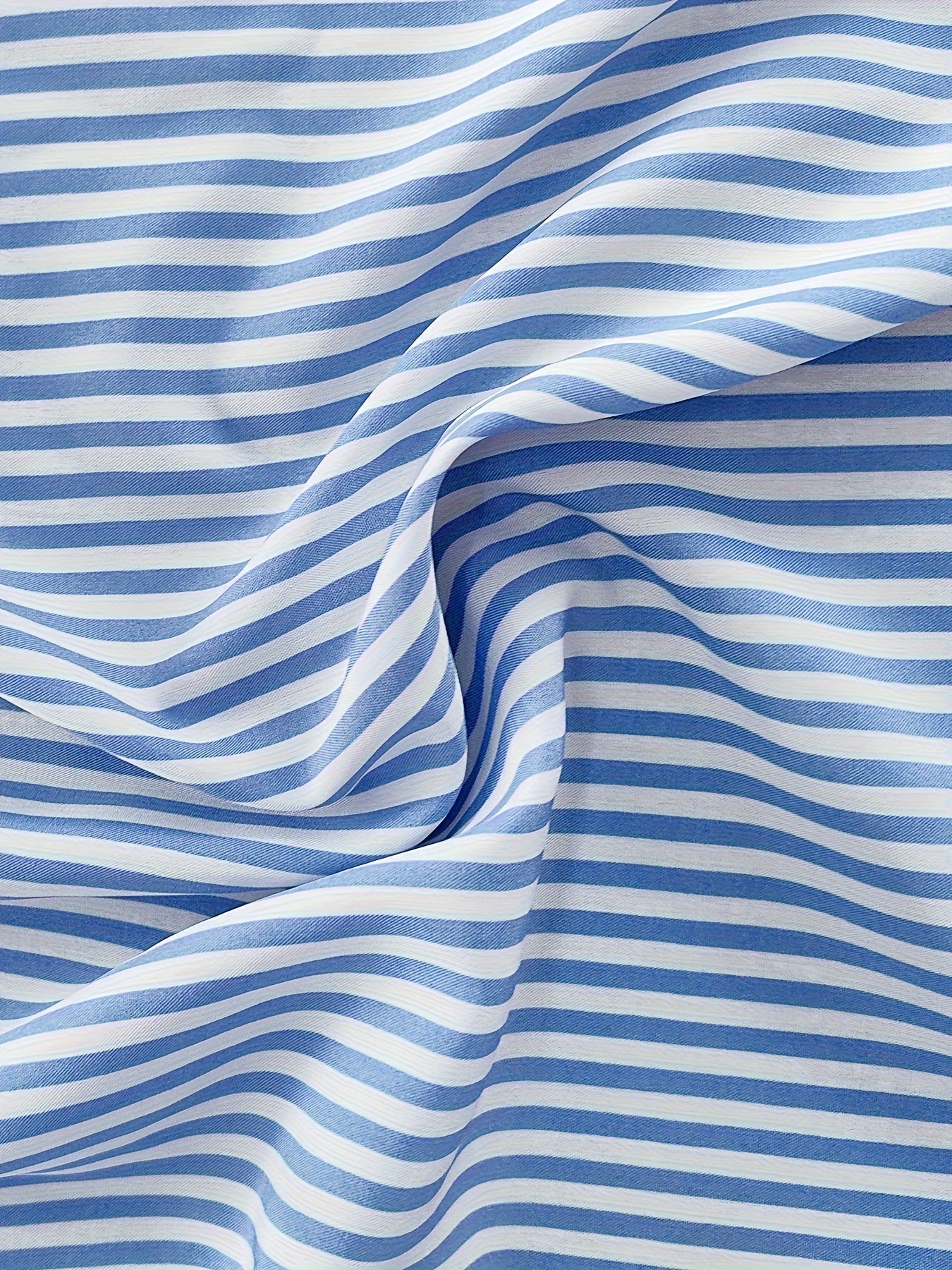 Stripe Print Roll Up Sleeve Button Up Shirt Dress
