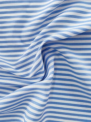 Stripe Print Roll Up Sleeve Button Up Shirt Dress