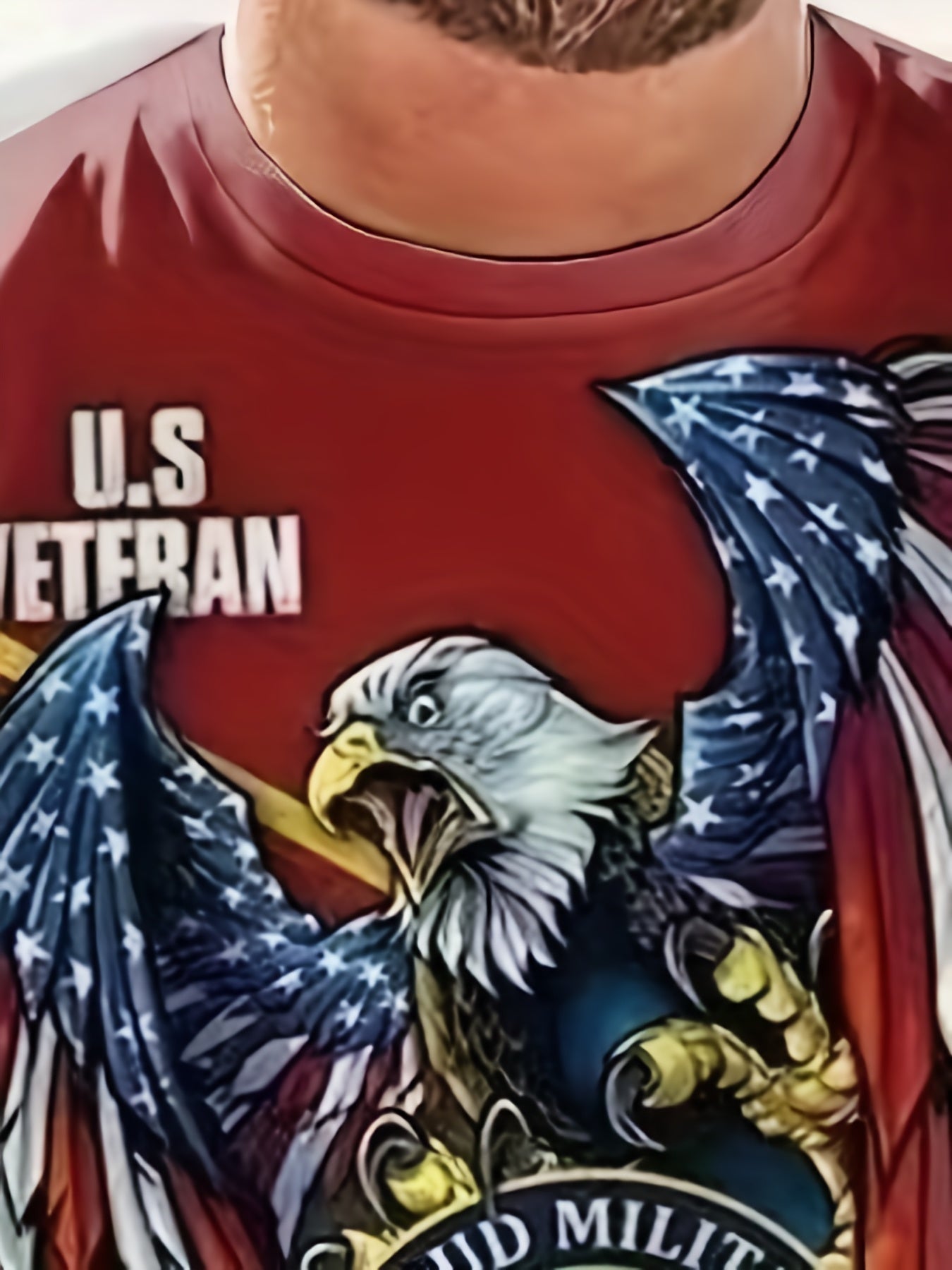 Patriotic US Veteran T Shirt 3D Print Tee for Men