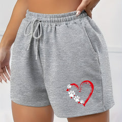 Women's Heart & Paw Print High Rise Shorts