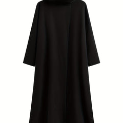 Solid Turtleneck Coat Long Sleeve Outerwear Women's Clothing