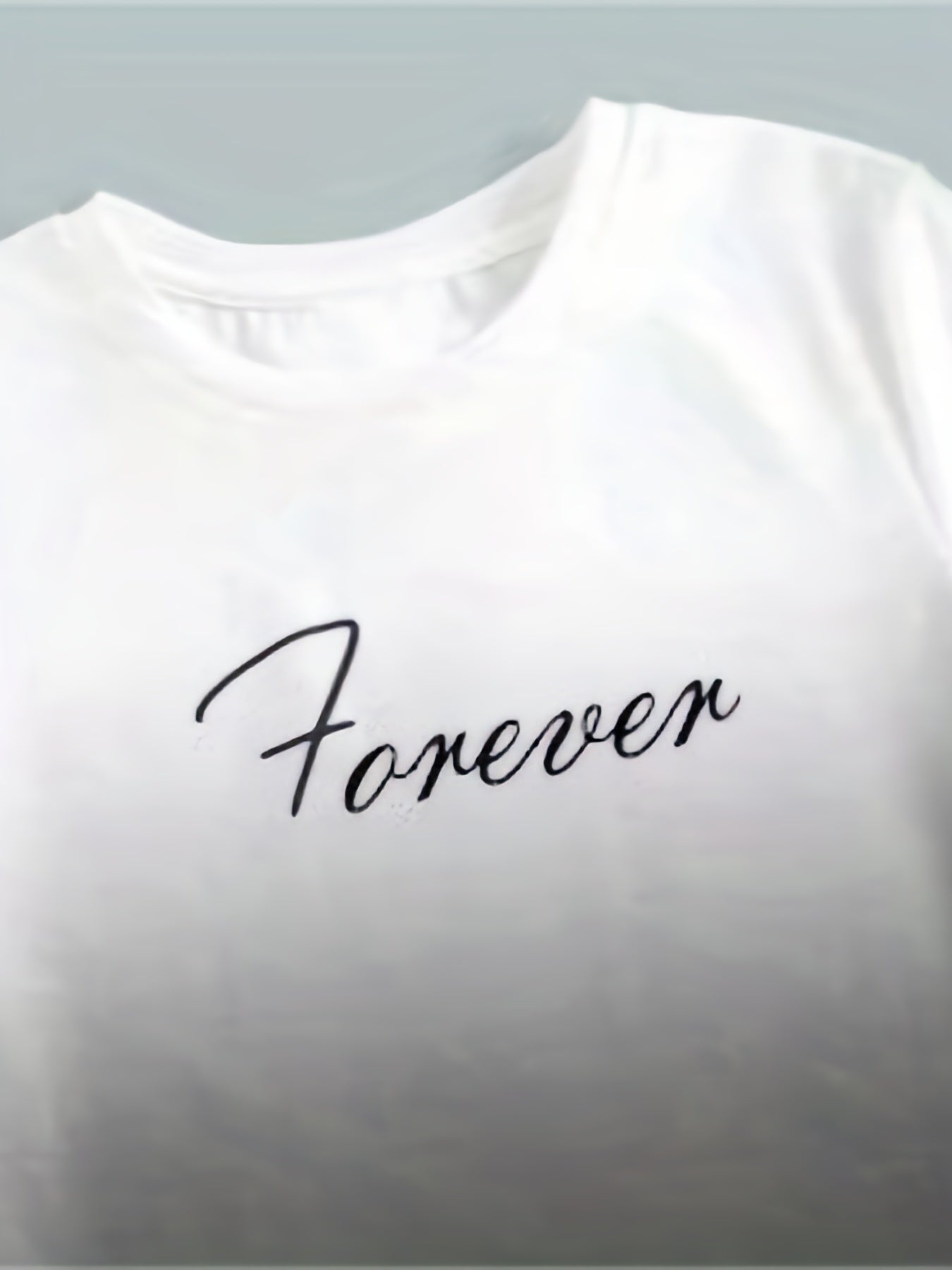 Boy's FOREVER Print T shirt & Drawstring Shorts Set