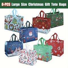 8 Reusable Christmas Gift Bags With Reinforced Handles
