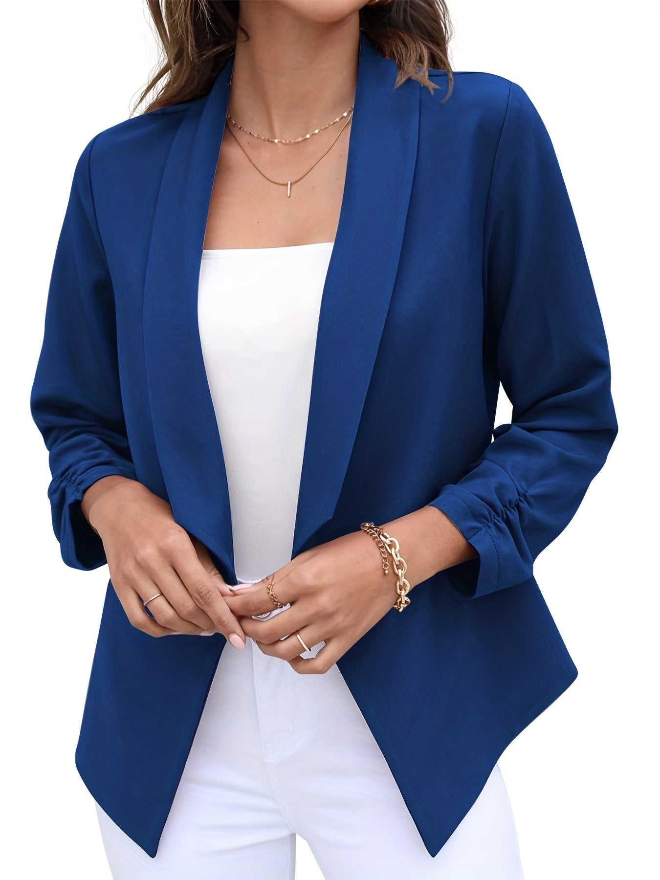Shawl Collar 3/4 Sleeve Blazer for Office & Work
