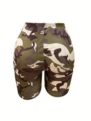 Camo Print Ruched Skinny Leggings High Waist Casual Leggings