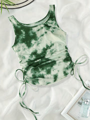 Y2K Tie Dye Drawstring Tank Top for Women