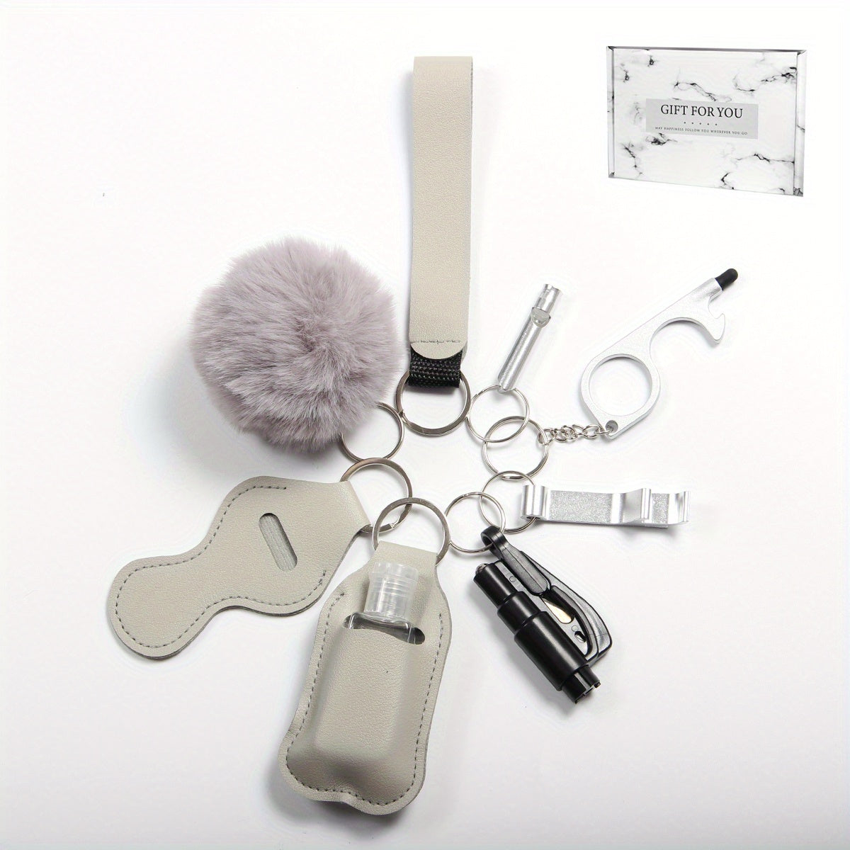 8pcs Self Defense KeyChain Protective Accessories Set Men