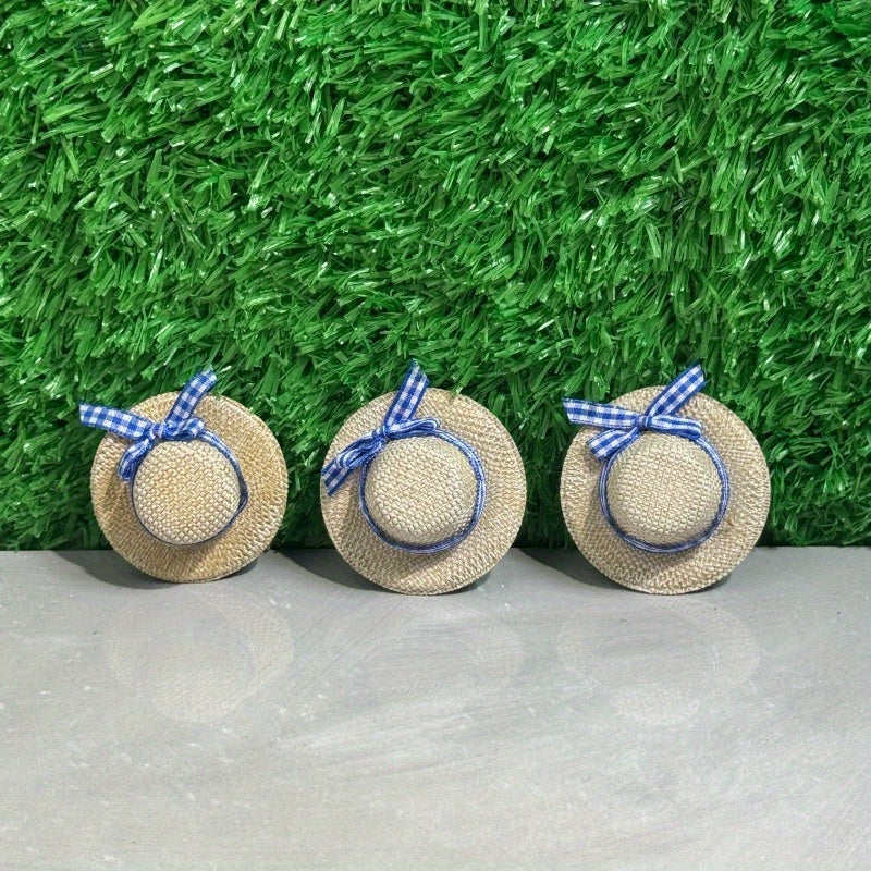 5pcs Mini Knitted Straw Hat Set Beach Hat DIY Doll Party Dress Up Headwear