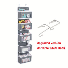 5 Tier Door Hanging Organizer with Clear Window & Steel Hook Hanger