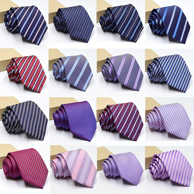 Business Formal Striped Tie Mens Stripe Silk Tie Classic Striped Jacquard Tie
