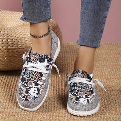 Women's Sunflower Print Canvas Shoes Low Top Lightweight Sneakers