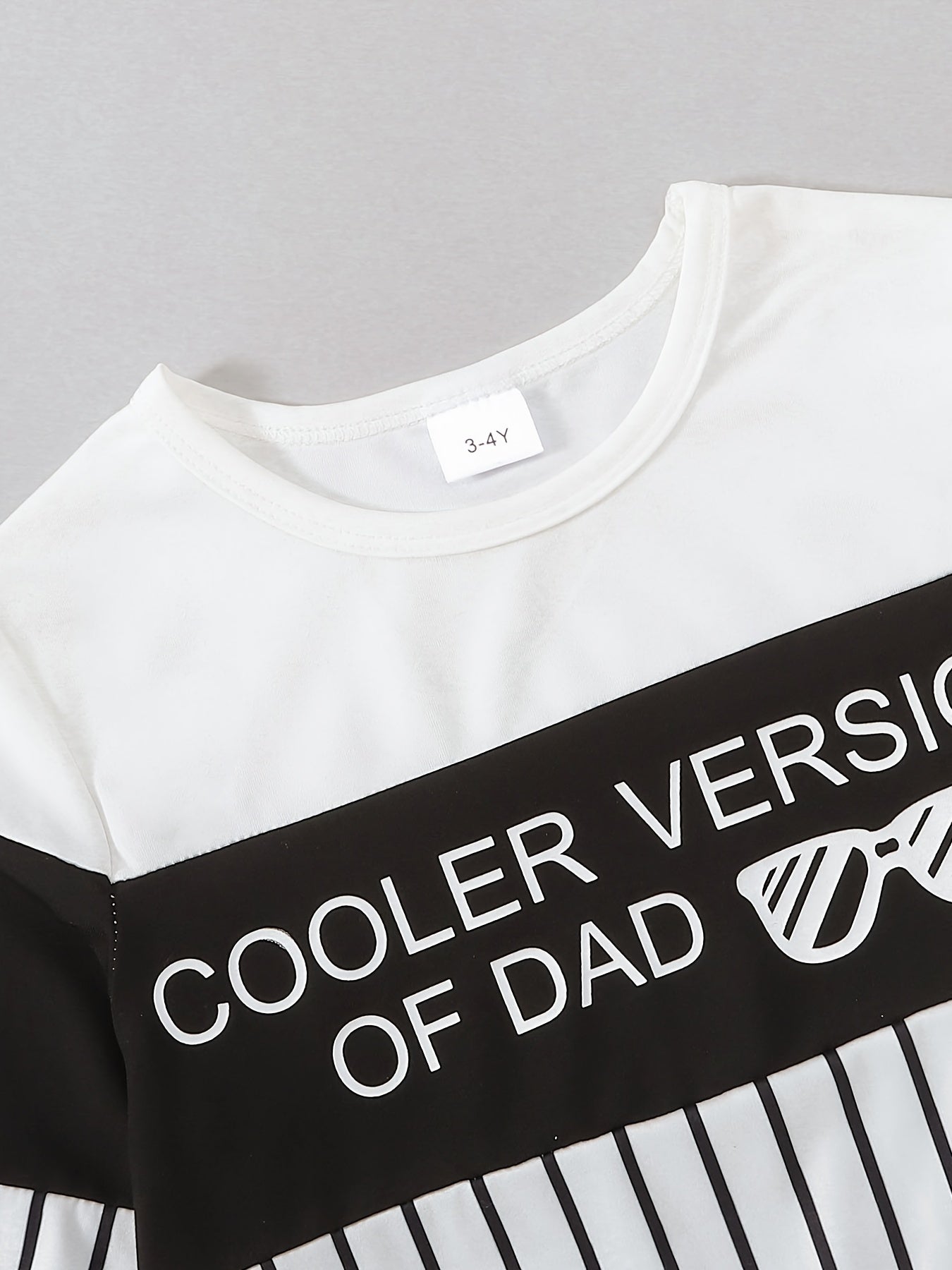Striped Boy's 2pcs Sunglasses Sweatshirt & Sweatpants Set COOLER VERSION OF DAD