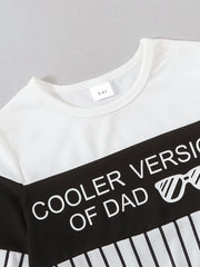 Striped Boy's 2pcs Sunglasses Sweatshirt & Sweatpants Set COOLER VERSION OF DAD