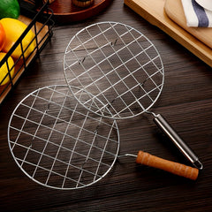 Round Stainless Steel Barbeque Mesh with Thick Handle