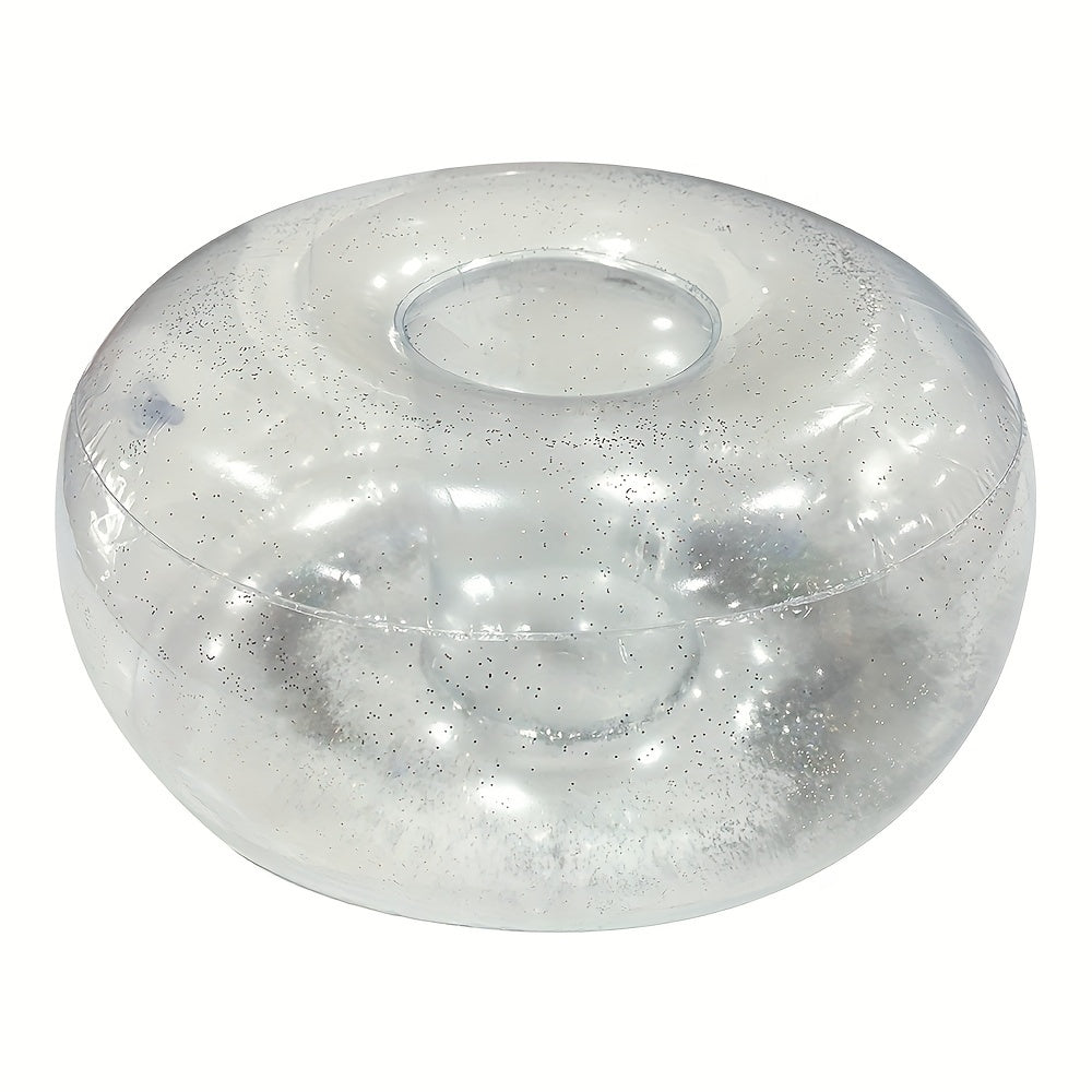 Colorful Sequin Inflatable Sofa Lazy Chair with Footrest
