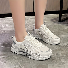 Women's Mesh Platform Sneakers Lace Up Outdoor Shoes Running Shoes