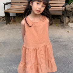 Girl's Polka Dot Princess Dress Sleeveless Crew Neck Summer Clothing