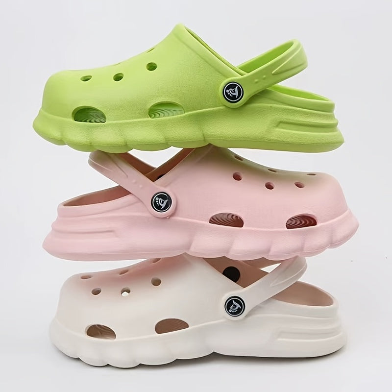 Women's Platform Clogs Solid Closed Toe Non Slip Slide Shoes