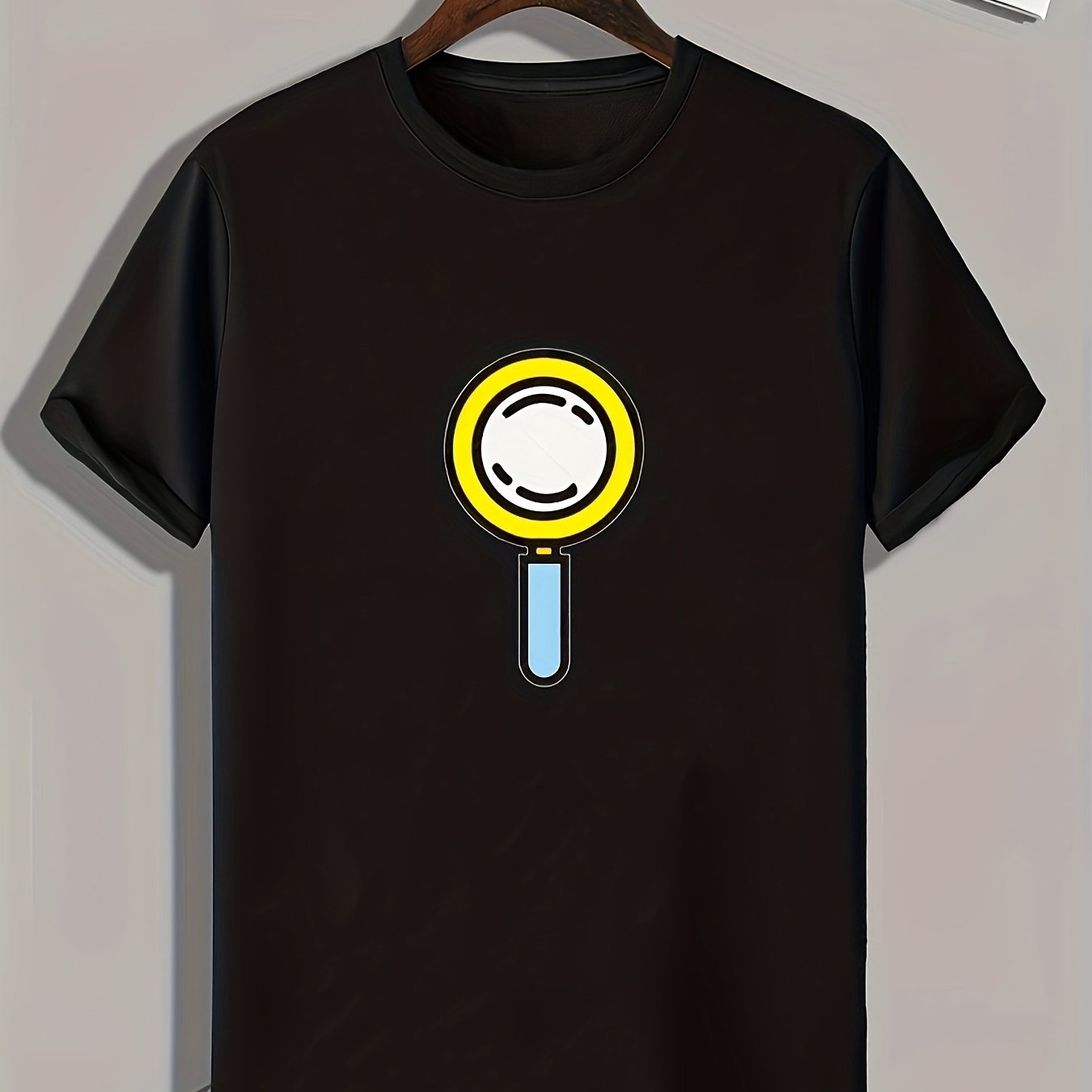 Handheld Fan Print Men's Graphic T shirt for Summer