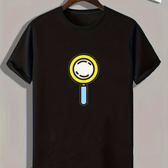 Handheld Fan Print Men's Graphic T shirt for Summer
