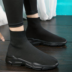 Women's Breathable Knit Mid Top Slip On Shoes