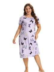 Butterfly Print Casual Nightdress