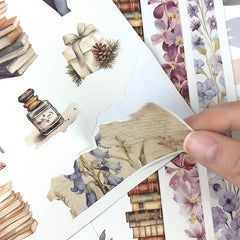 Vintage Floral Sticker Book - Parisian Scenes & Tea Party Designs