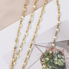 2M Stainless Steel Lips Chain Golden Jewelry Necklace Bracelet Making DIY Chain
