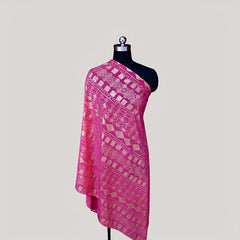 Rose Red Chiffon Hijab Hot Stamping Oversized Scarf