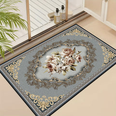 Non Slip Floral Welcome Mat Machine Washable Indoor Outdoor Entrance Mat