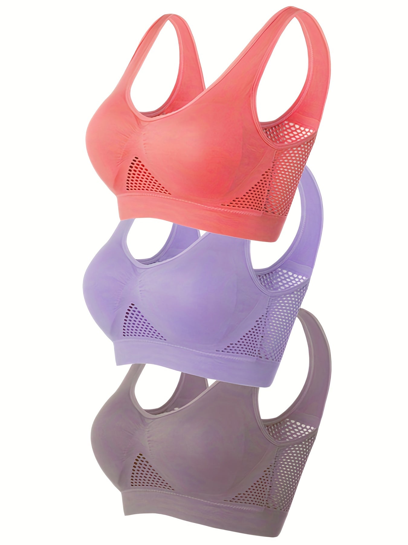 3 Pack Women's Plus Size Sports Bra Set