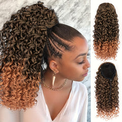 Long Deep Curly Ponytail Extension Synthetic Hair