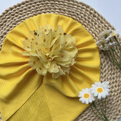 Soft Elastic Strip Flower Baby Hat for Girl