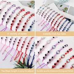 12pcs Evil Eye Beaded String Bracelets Red String Evil Eye Bracelet