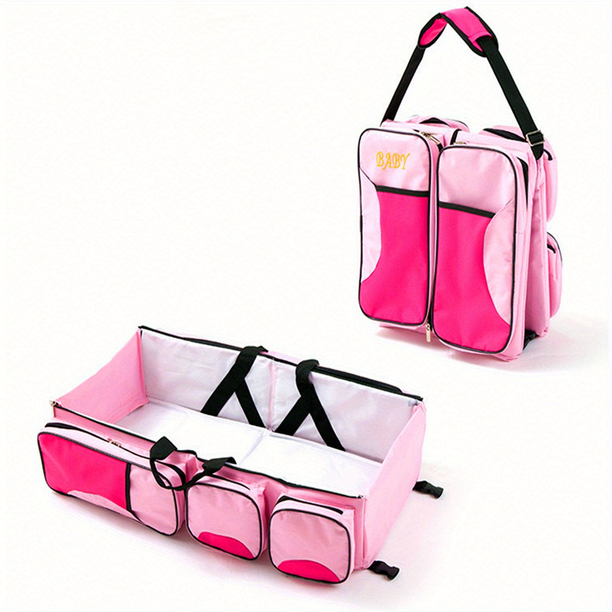 Baby Folding Bed Mommy Bag Portable Shoulder Multifunctional