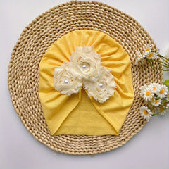 Baby Girls Flowers Decor Cap Soft Elastic Head Wrap