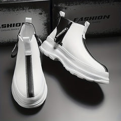Men's Ankle Boots With Side Zipper Casual Walking Shoes