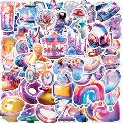 50pcs Cartoon Colorful Gift Series Graffiti Stickers Waterproof DIY Sticker Pack