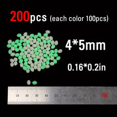 200pcs Luminous Fishing Beads Oval Fishing Beads Sea Fishing Tackles