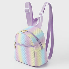 Children's Cartoon Rainbow Backpack Lightweight Waterproof PU Leather Schoolbag