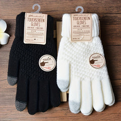 Winter Warm Stretch Knit Gloves Men Women Touch Screen Wool Mittens