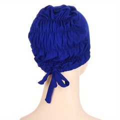 Ruched Turban Cap Elastic Head Wrap Hijab Chemo Hats