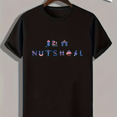 Letter Pattern Print Men's Comfy Sports T-shirt