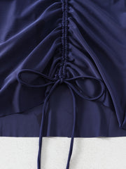 Vacay Bikini Bottoms Solid Tie Ruched High Rise Swimwear