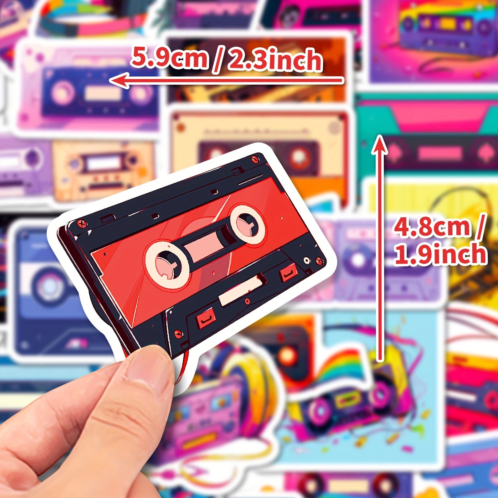 50pcs Cartoon Tape Stickers For Laptop Helmet Desktop Water Cup Decorative